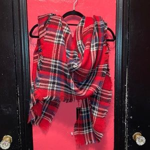 Large plaid blanket scarf